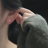 925 Sterling Silver Zircon Arc14K Stud Earrings Punk Jewelry