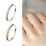 925 Silver Zircon Letter V Ring For Women
