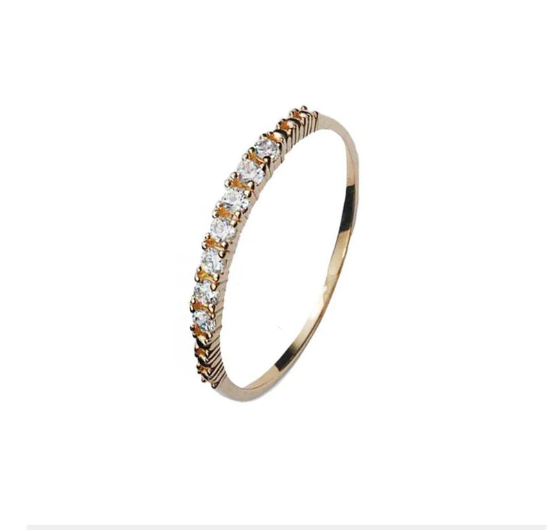 925 Silver Zircon Letter V Ring For Women