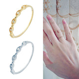 925 Silver Zircon Letter V Ring For Women