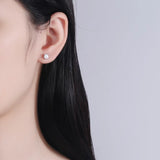 925 Silver Zircon Stud Earrings for Women Party