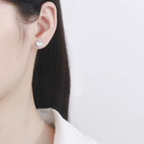 925 Silver Zircon Stud Earrings for Women Party
