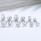 925 Silver Zircon Stud Earrings for Women Party