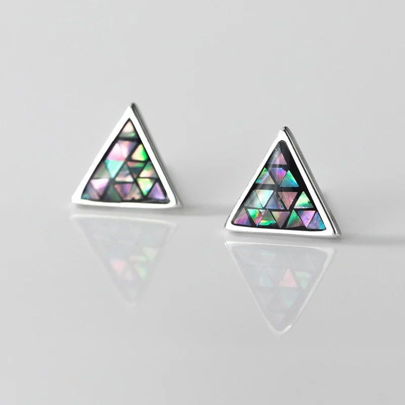 925 Sterling Silver Triangle Stud Earrings Geometric Accessories
