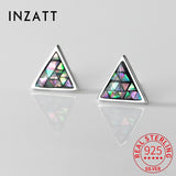 925 Sterling Silver Triangle Stud Earrings Geometric Accessories