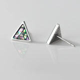 925 Sterling Silver Triangle Stud Earrings Geometric Accessories