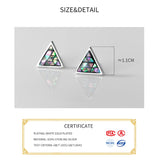 925 Sterling Silver Triangle Stud Earrings Geometric Accessories