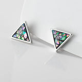 925 Sterling Silver Triangle Stud Earrings Geometric Accessories
