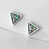 925 Sterling Silver Triangle Stud Earrings Geometric Accessories