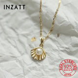 925 Silver Shell Pearl Pendant Necklace For Women