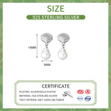 925 Silver Shell Pearl Stud Earrings for Women Minimalist Jewelry