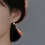 925 Silver Shell Pearl Stud Earrings for Women Minimalist Jewelry