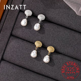 925 Silver Shell Pearl Stud Earrings for Women Minimalist Jewelry