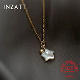 925 Silver Shell Star Pendant Choker Necklace Women Jewelry