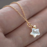 925 Silver Shell Star Pendant Choker Necklace Women Jewelry