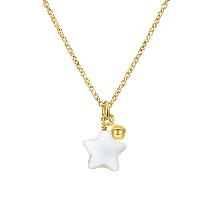 925 Silver Shell Star Pendant Choker Necklace Women Jewelry
