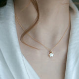 925 Silver Shell Star Pendant Choker Necklace Women Jewelry
