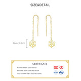 925 Silver Tassel Snowflake Stud Earrings Classic Jewelry Gift