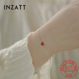 925 Sterling Silver Red Heart Enamel Charm Bracelet - Wedding Jewelry