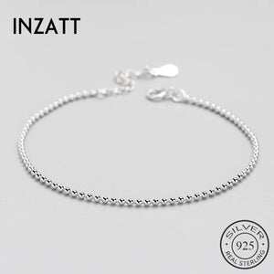 925 Sterling Silver Smooth Bead Chain Bracelet for Women
