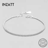 925 Sterling Silver Smooth Bead Chain Bracelet for Women