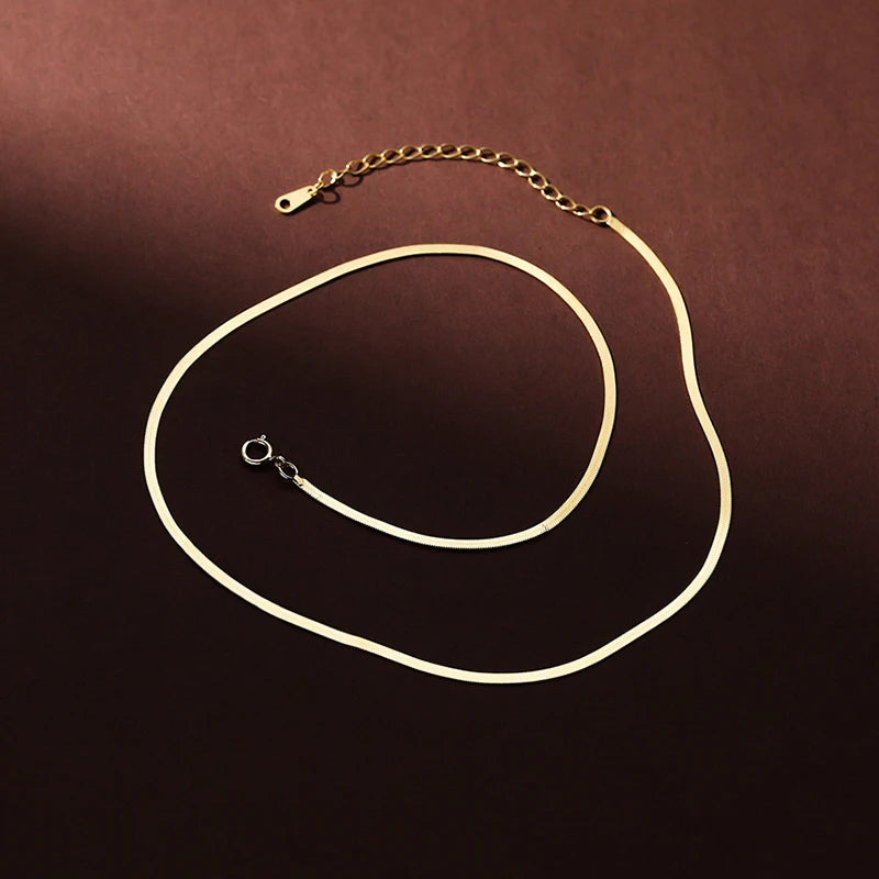 925 Silver Snake Chain Choker Necklace Classic Fine Jewelry