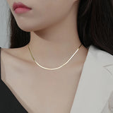 925 Silver Snake Chain Choker Necklace Classic Fine Jewelry