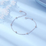 Real 925 Sterling Silver Spacer Bead Chain Bracelet Minimalist Jewelry