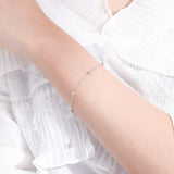 Real 925 Sterling Silver Spacer Bead Chain Bracelet Minimalist Jewelry