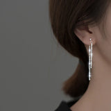 925 Silver Star Tassel Drop Earrings for Women