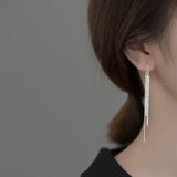 925 Silver Star Tassel Drop Earrings for Women