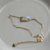 INZATT 925 Silver Square Love Gold Bracelet Women Jewelry