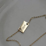 INZATT 925 Silver Square Love Gold Bracelet Women Jewelry