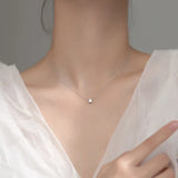 925 Silver Square Zircon Choker Necklace Minimalist Fine Jewelry Women