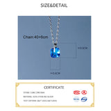 925 Silver Square Zircon Choker Necklace Women Jewelry