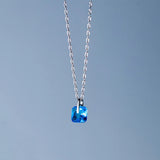 925 Silver Square Zircon Choker Necklace Women Jewelry