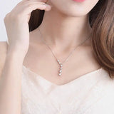 925 Silver Zircon Star Choker Pendant Necklace for Women