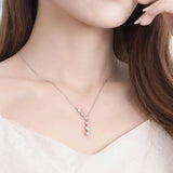 925 Silver Zircon Star Choker Pendant Necklace for Women