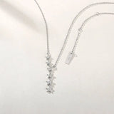925 Silver Zircon Star Choker Pendant Necklace for Women