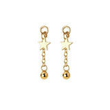 925 Silver Star Tassel Stud Earrings Women Jewelry Accessory