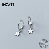 925 Silver Star Cross Heart Pendant Hoop Earrings Women Party Jewelry