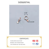 925 Silver Star Cross Heart Pendant Hoop Earrings Women Party Jewelry