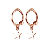925 Silver Star Heart Pentagram Cross Hoop Earrings for Women