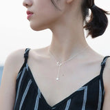 925 Silver Star Moon Choker Necklace Women Fine Jewelry