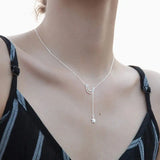 925 Silver Star Moon Choker Necklace Women Fine Jewelry