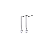 925 Silver Stick Bar Zircon Stud Earrings Classic Fine Jewelry