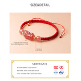925 Sterling Silver Strawberry Crystal Brave Troops PIXIU Bead Charm Bracelet