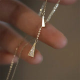 925 Silver Zircon Tassel Pendant Necklace for Women
