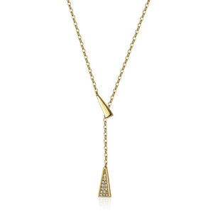925 Silver Zircon Tassel Pendant Necklace for Women