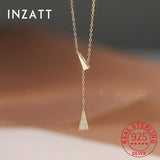 925 Silver Zircon Tassel Pendant Necklace for Women